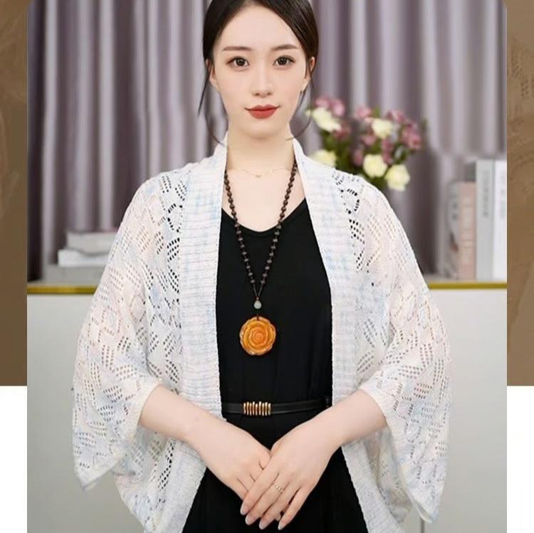 Multicolor Ice Silk Knitted Fashion Shawl