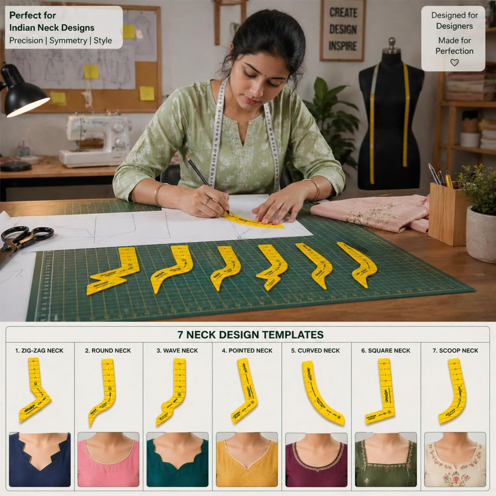 Plastic Curve Ruler Pattern Scale for Blouse, Kurti & Garment Stitching