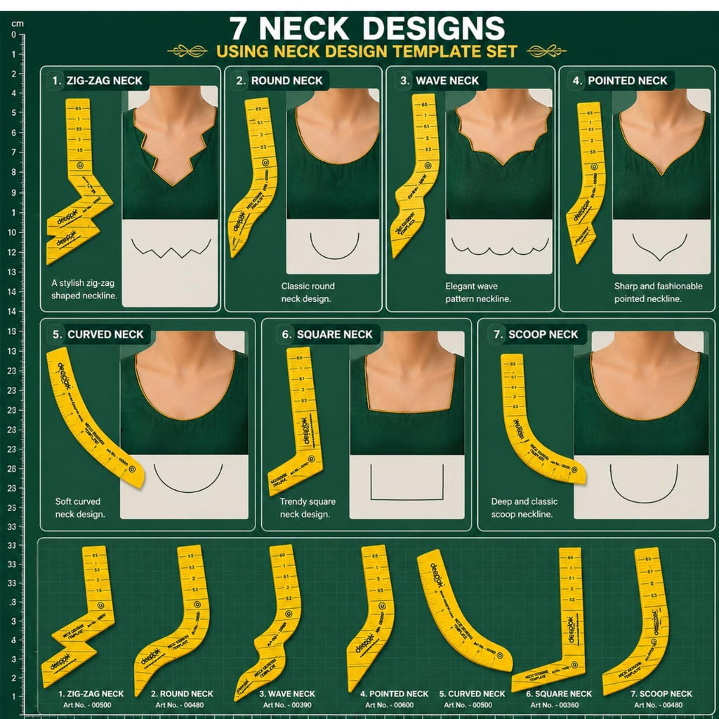 Plastic Curve Ruler Pattern Scale for Blouse, Kurti & Garment Stitching