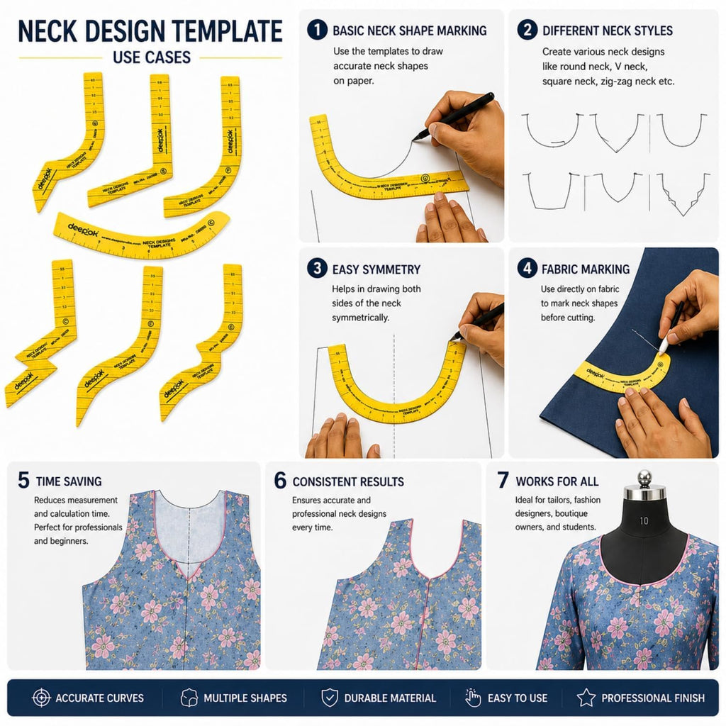 Plastic Curve Ruler Pattern Scale for Blouse, Kurti & Garment Stitching