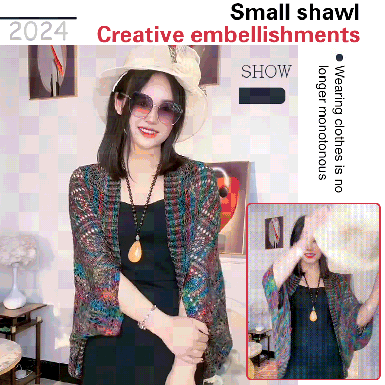 Multicolor Ice Silk Knitted Fashion Shawl