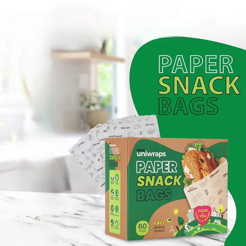 Multi-Purpose Paper Snack Bags with Sealing Stickers